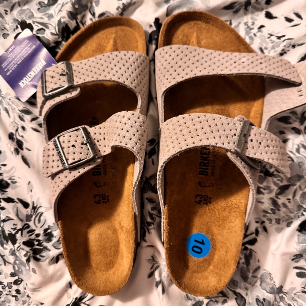 Birkenstock Light Gray Perforated Sandals
